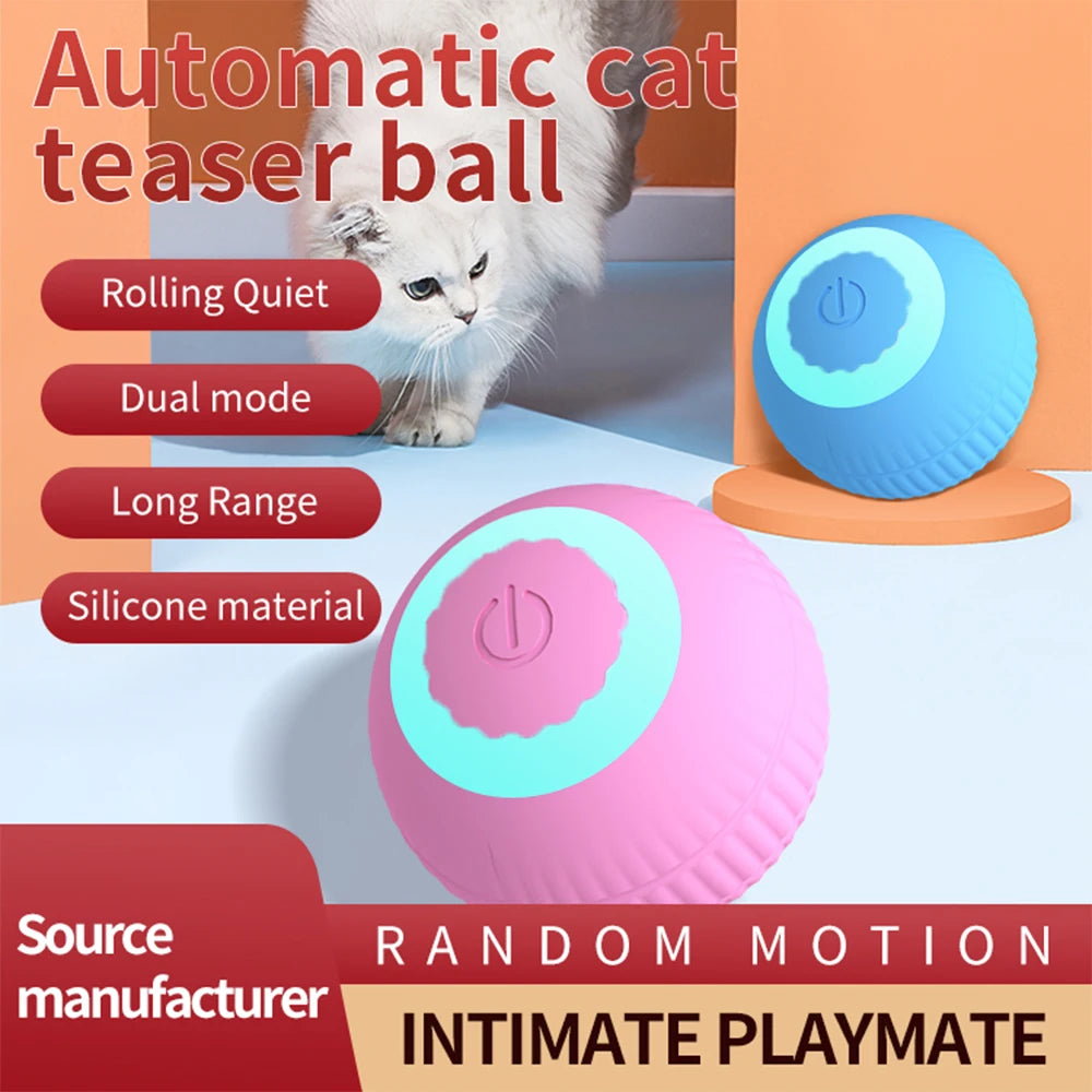 Interactive Rolling Ball Cat Toy – Motion-Activated Hide & Seek Game with Rechargeable Battery