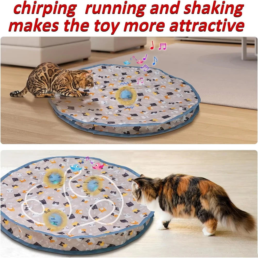 Interactive Rolling Ball Cat Toy – Motion-Activated Hide & Seek Game with Rechargeable Battery