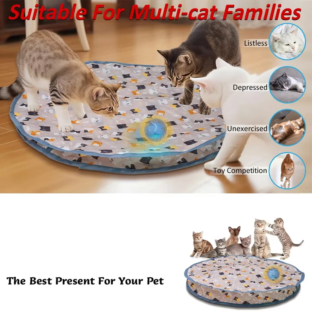 Interactive Rolling Ball Cat Toy – Motion-Activated Hide & Seek Game with Rechargeable Battery