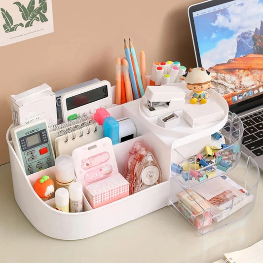 Makeup & Jewellery Storage Case with Mirror – Touch Light Desktop Organizer